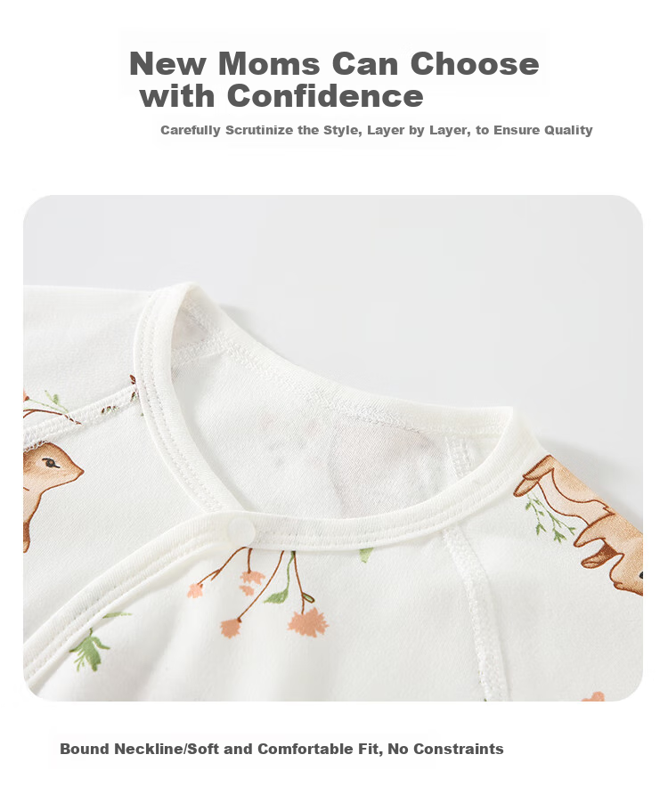 Qiaojiaoya Baby Clothes, Newborn Dual-Use Onesie, Class A Pure Cotton Romper, Full Moon Sleepwear for Boys And Girls, Spring And Autumn Seaso 5