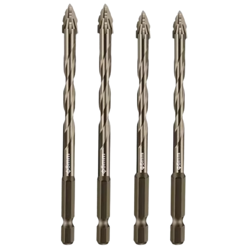 Raymond Four-Blade Serrated Eccentric Drill Bit for Tile and Concrete, Electric Hand Drill, Angled Drill Bit 6/6/8/8mm