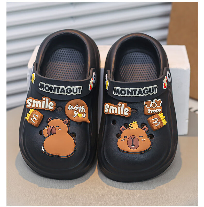 Montagut Boys' Clog Sandals Children's Slippers for Ages 6-12 Indoor Non-Slip Sports Beach Closed-Toe Sandals 8