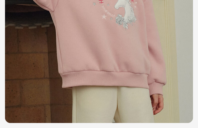 DAVE & BELLA Children's Fleece-Lined Sweatshirt, Girls' Autumn And Winter Wear, Boys' Clothing, Girls' Turtleneck Top, Children's Apparel 10