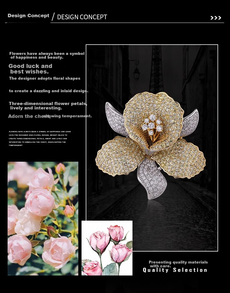 Eternelle French Original Design Camellia Brooch, High-End Luxurious Elegant Corsage, Women's Gift 5