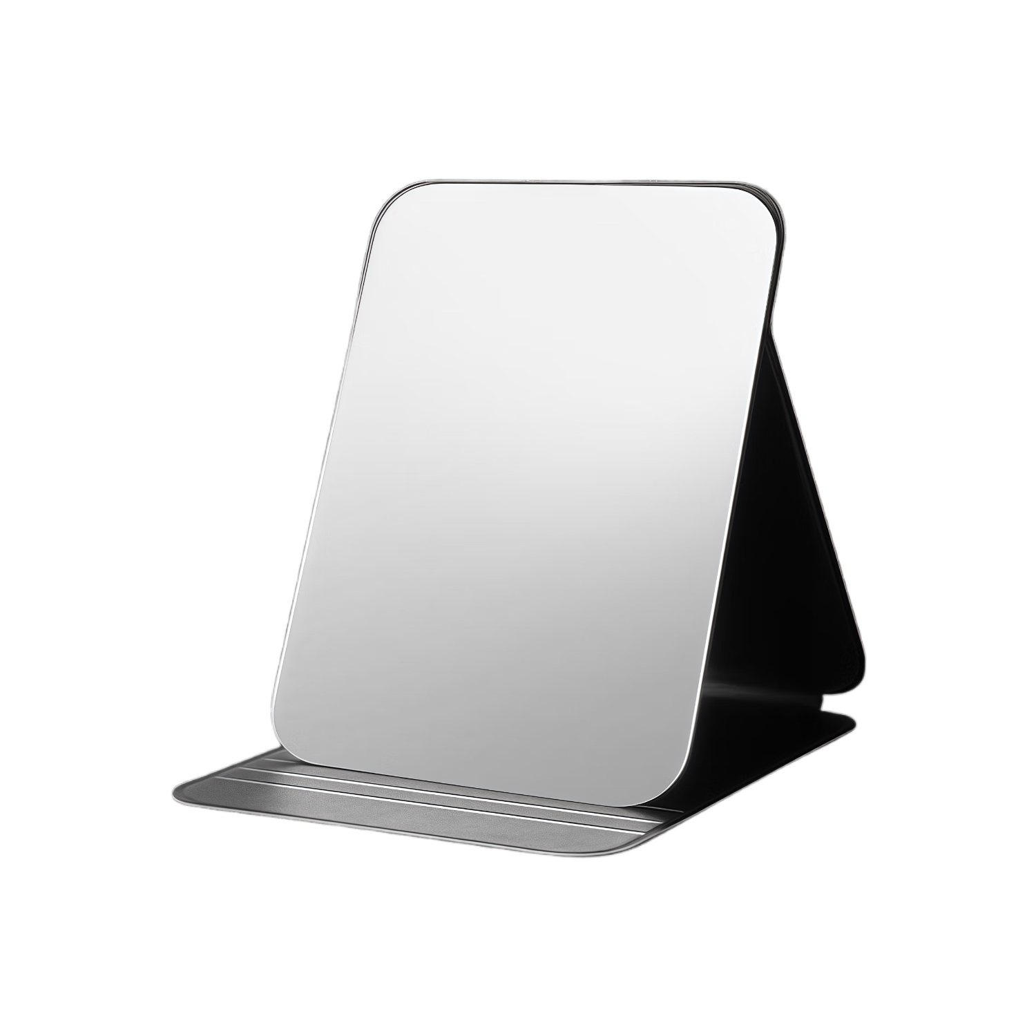 Dikalu Desktop Foldable Portable PU Makeup Mirror Adjustable Angle Minimalist Unisex Dormitory Vanity Mirror