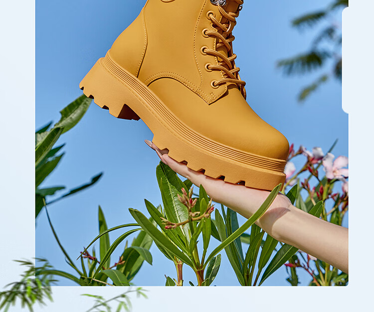 CAMEL Outdoor Casual Shoes Fashion Martin Boots Waterproof Non-slip Women's Work High-top Rain Boots F24C013696 4