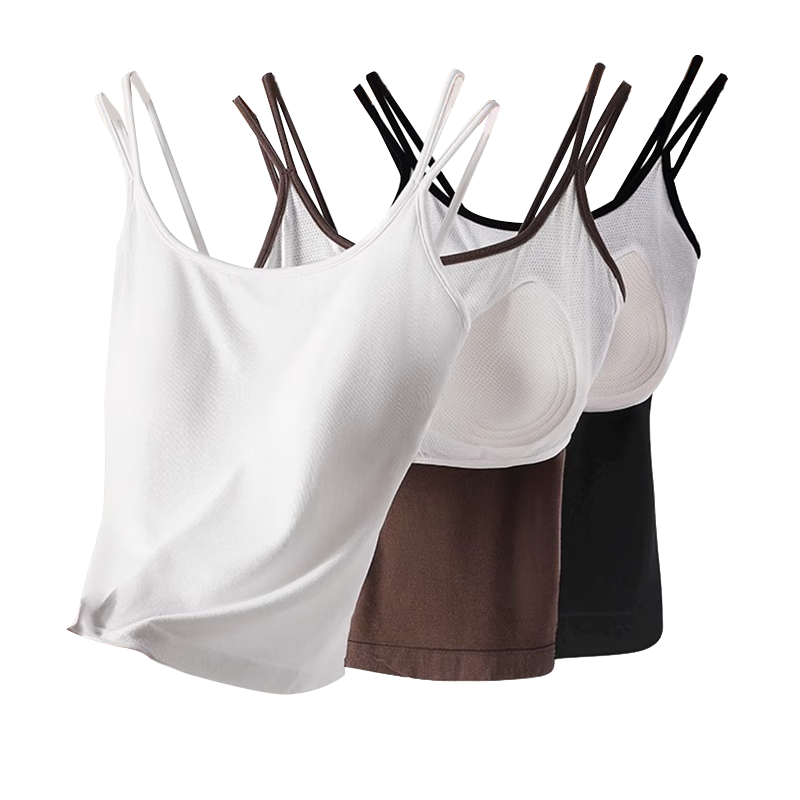 LangSha Women's Strap Vest with Built-in Bra, Modal Tube Top, Backless Innerwear, Wearable as Outerwear