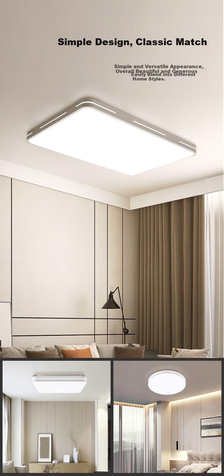 BULL Ceiling Light, Minghao Full Spectrum Bedroom Lamp, Three-Stage Dimming, 48W, Ra97 Color Rendering Index [Installation Included] 11