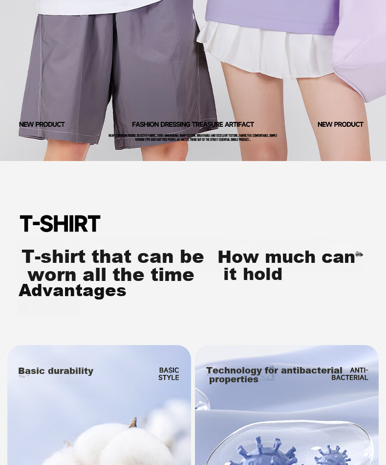 Mingchuangyoupin Solid Color Short-Sleeve Men's Undershirt, Heavyweight Sports Casual Antibacterial T-Shirt, Summer Half-Sleeve Z, Purple, M 3