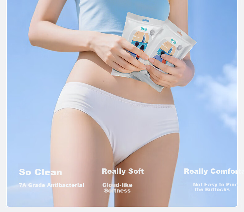Briars Disposable Women's Cloud-Soft Sterile Daily Wear No-Wash Triangle Panties, White, XL 2