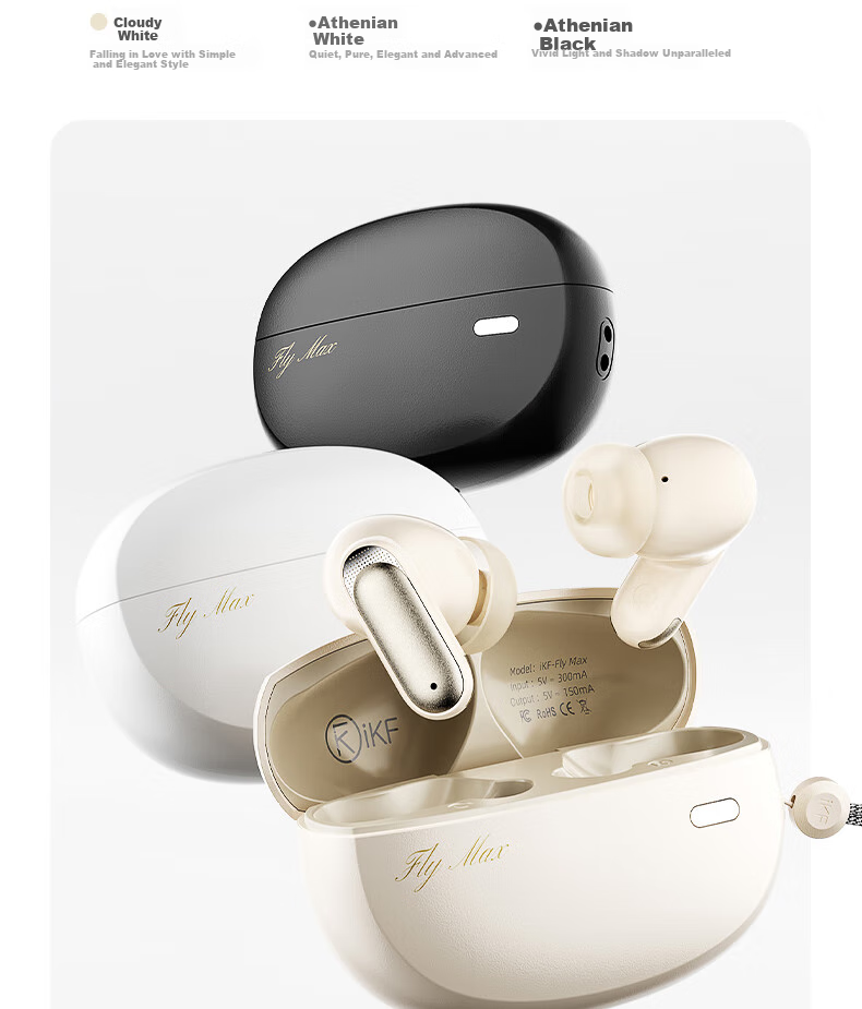 IKF Fly Max True Wireless Bluetooth Headphones with Active Noise Cancellation, Ultra-Wideband In-Ear Design, HiFi Sound Quality for Music, Sports And Gaming, Compatible with Huawei, Xiaomi, Apple, Elegant White 17