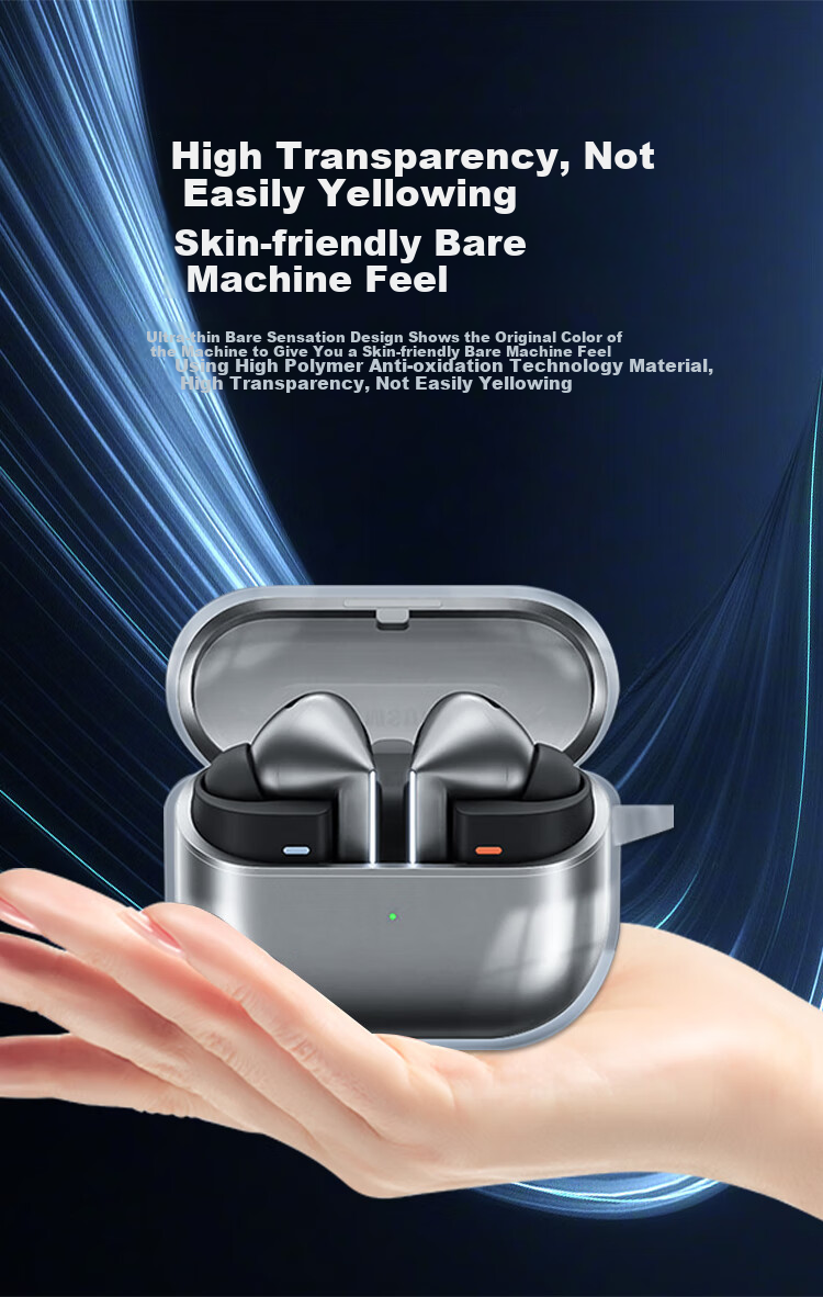 Aolang Protective Case for Samsung Galaxy Buds3 Pro, Bluetooth Earphones TPU Soft Shell Charging Case Storage Box Silicone Accessories Transparent 6