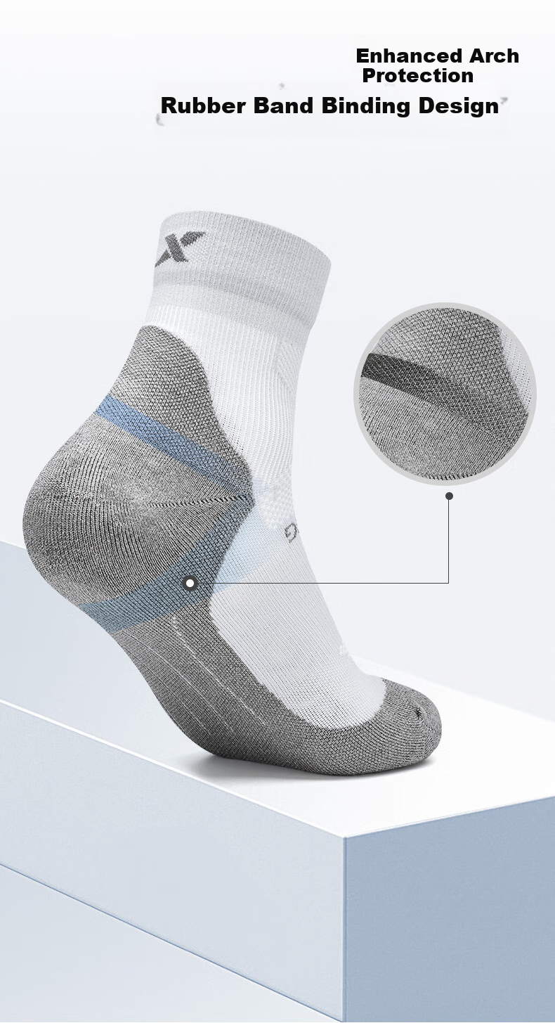 XTEP Men's Terry Athletic Running Socks, Gray, One Size Fits All 3