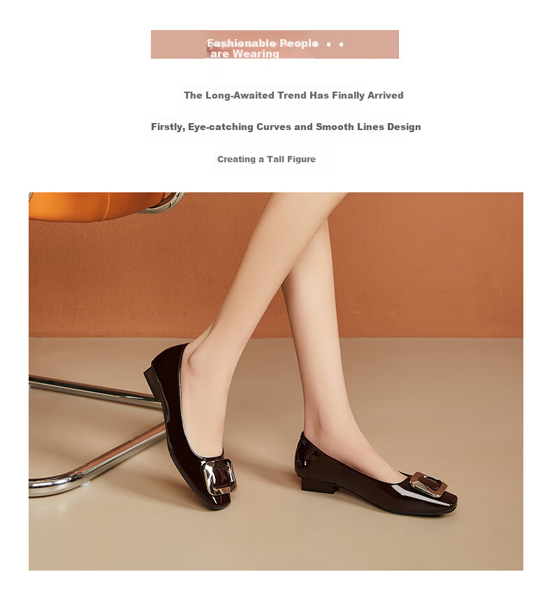 DAPHNE Square Toe Low-Cut Women's Shoes, Low Heel, Suitable for Work with Skirts, Casual Soft Sole, Small Heel Women's Shoes, Beige, Size 37 2
