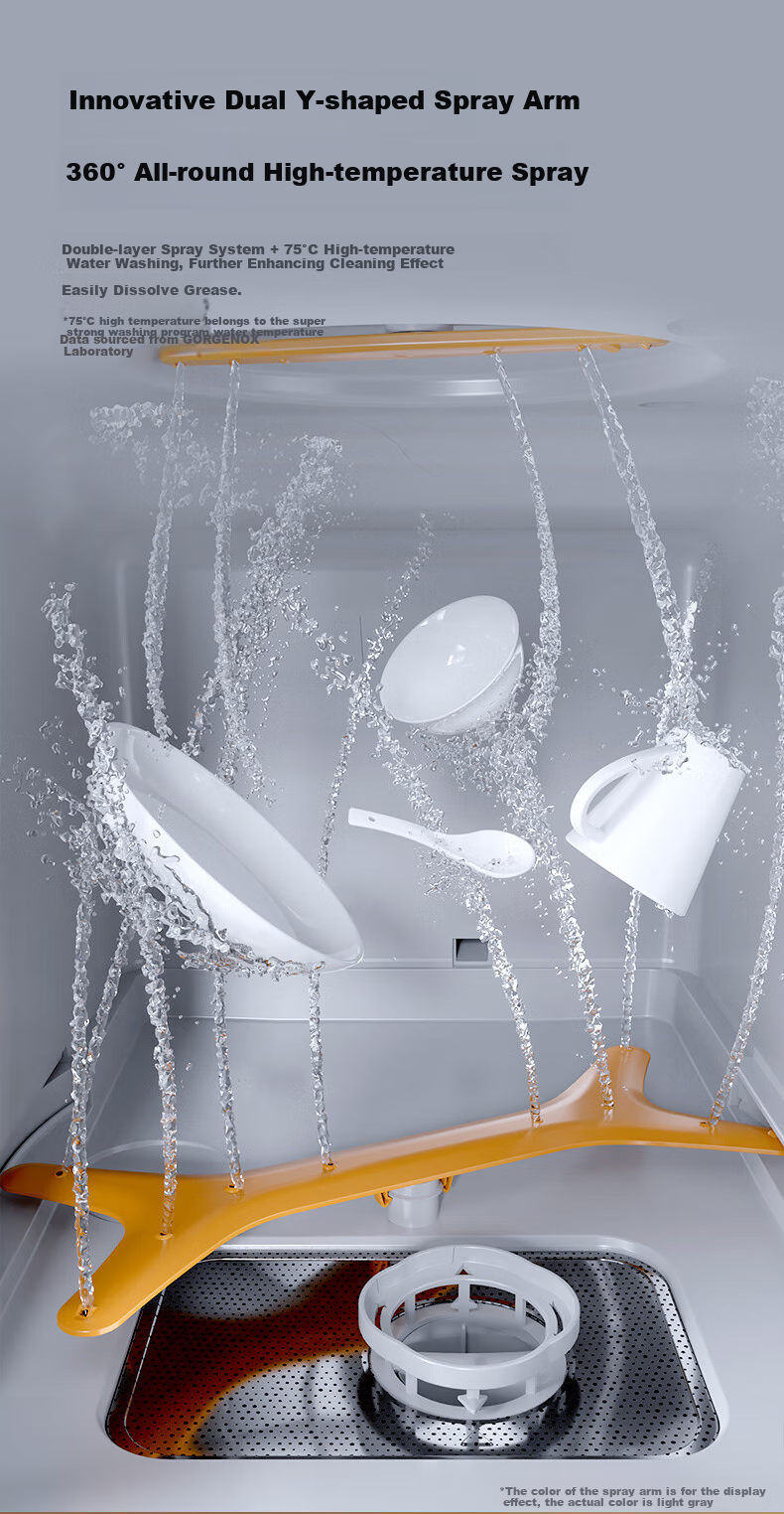 GORGENOX Dishwasher Tabletop 5-Place Setting Household Set with Baby And Maternity Care, Dish Washing, Disinfection, Drying And Storage All-In Small Soft Water System Hot Air Drying UV Sterilization DW5-D40A 5