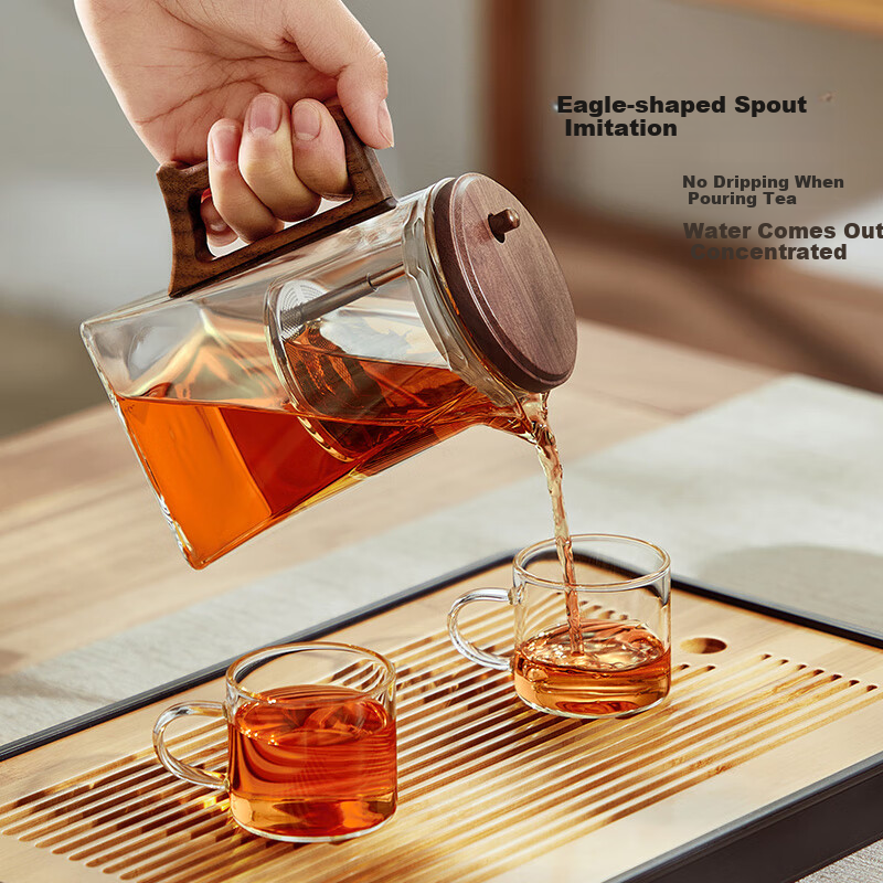 YIHUTEA Tea Infuser Cup with Separate Compartments, Elegant Glass Teapot for Office And Home Use with Filter for Brewing Black Tea