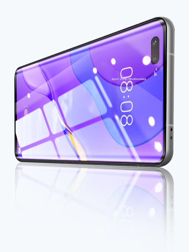 Baozou [2-Pack - Replacement Guaranteed] Tempered Glass Screen Protector for Huawei Nova 7 Pro, HUAWEI Nova 7 Pro Phone Film, Curved Full Screen High Definition Anti-Scratch Anti-Fingerprint Protective Film 1