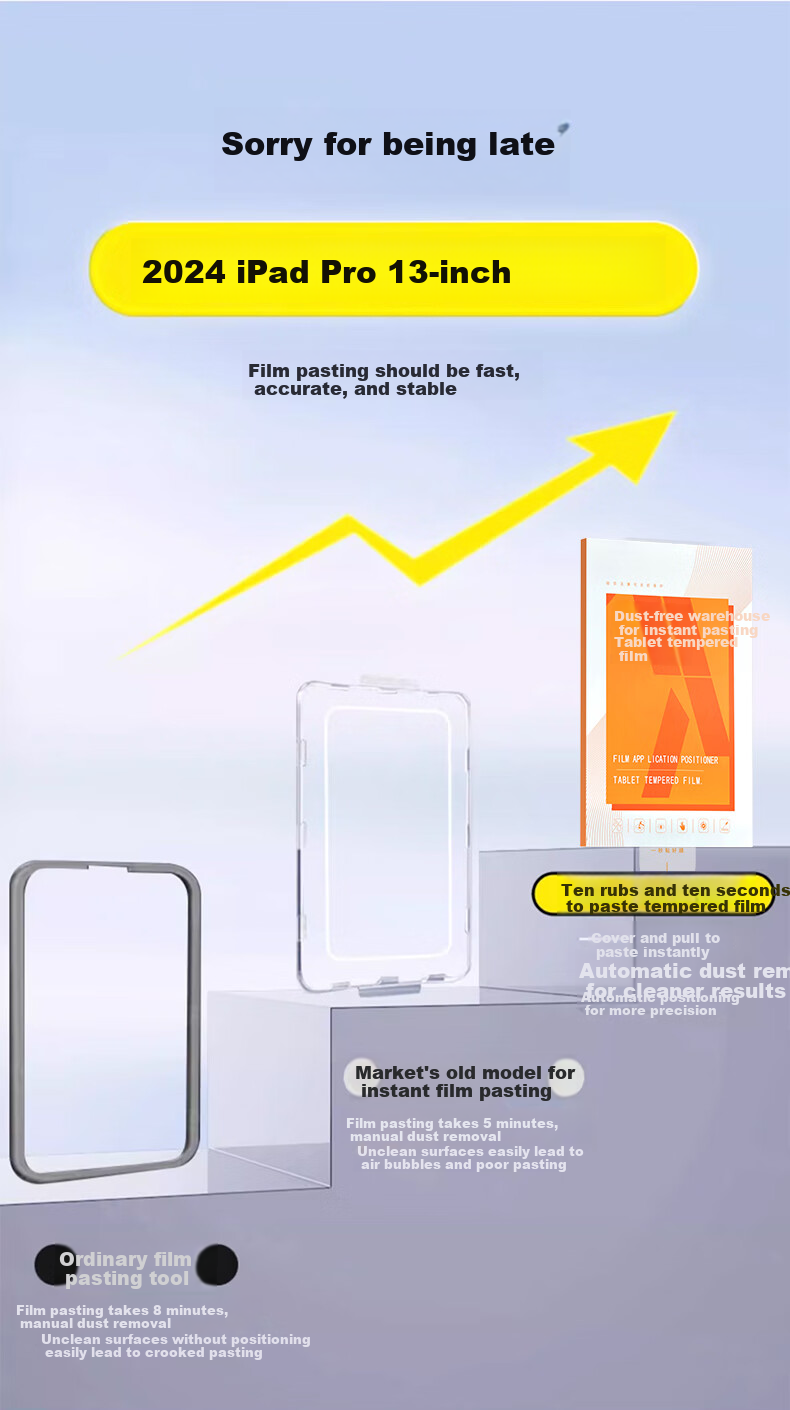 Smorss Tempered Glass Screen Protector for 2025/24 IPad Pro - 13 Inch Apple Tablet, HD Protective Film, Anti-Drop, Anti-Fingerprint, Full Screen, Thin, Easy Installation, Dust-Free Installatio 1