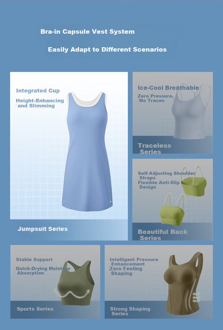 Beneunder Dress with Built-In Bra Pads, Spaghetti Strap Tank Dress, Sun Protection, Versatile Women's Clothing Skirt 1