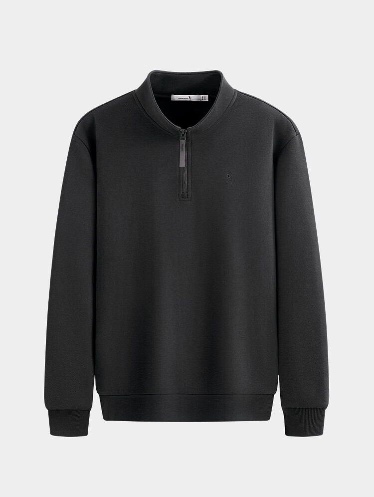 Dance with Wolves [Anti-Static & Heat Retention] Half-Zip Stand Collar Sports Sweatshirt Comfortable Men's Sweatshirt 004 Heather Gray M 2