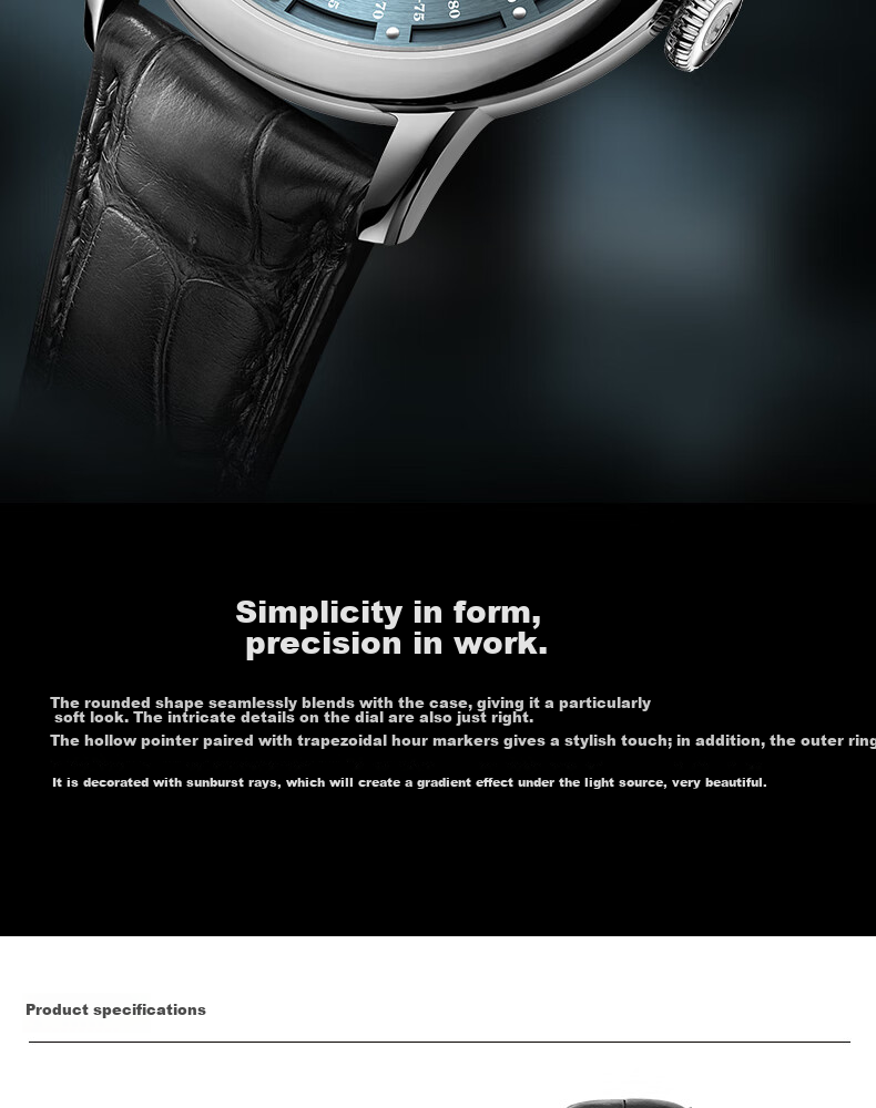 LOBINNI Men's Mechanical Watch, Luminous Casual Waterproof Back-Transparent Wristwatch for Men 18087 7