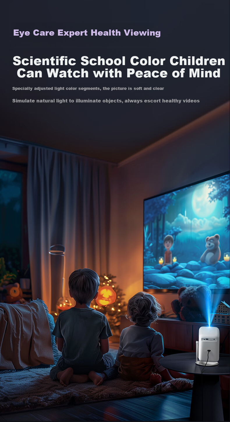 Weiying V3Pro High-Definition Projector with Gimbal, Home Living Room Bedroom Theater, Outdoor Portable Projector (1080P Physical Resolution, Ultra-High Definition) 10
