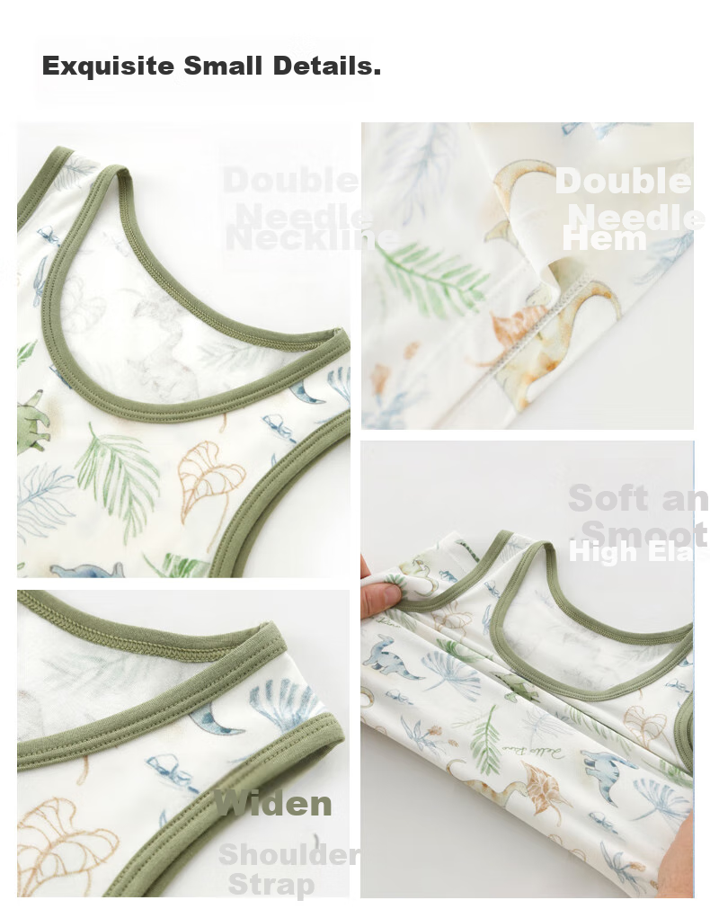 LangSha Children's Tank Top, Summer Boys Sleeveless T-Shirt, Thin Breathable Loungewear Top, Big Boys' Air Conditioning Wear Pajamas 12