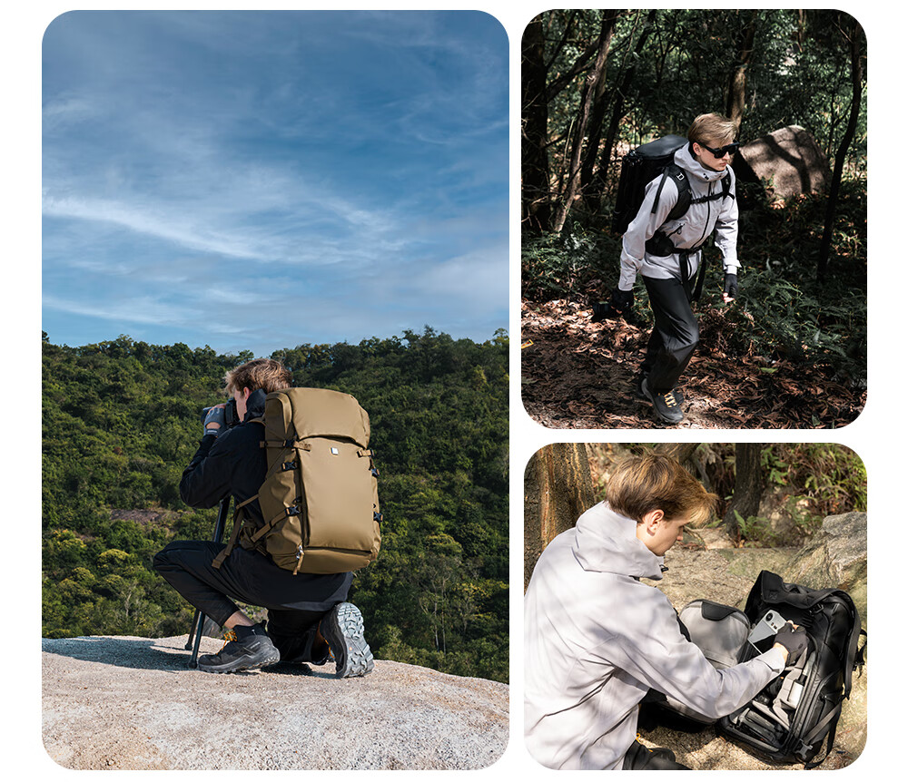 K&F CONCEPT Exploration Series Outdoor Hiking Photography Backpack Professional Carrying System Large Capacity 40L Travel Outdoor Hiking Multifunctional Camera Bag 21