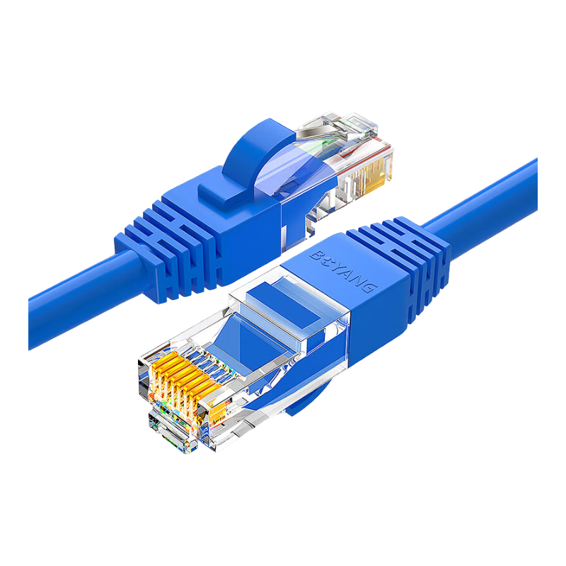 BOYANG CAT6 Network Patch Cable, Unshielded Gigabit Patch Cord, CAT6 (24AWG) Oxygen-Free Copper Twisted Pair, 1 Meter, Blue, POE Powered Engineering Cable, BY-601B