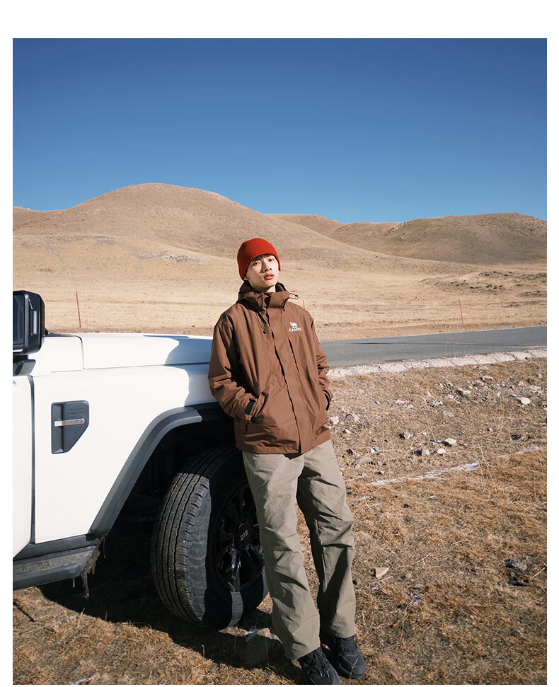 CAMEL [Yudawzhe] Outdoor Three-In Jacket, Unisex Style, Windproof And Waterproof Mountaineering Coat 5