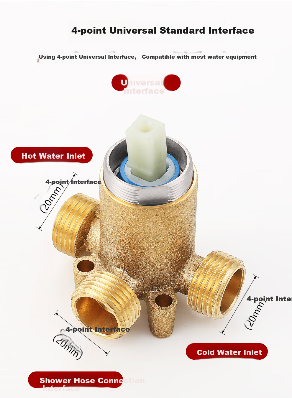 CVBAB Surface-Mounted Shower Mixing Valve Faucet, Water Heater Mixing Valve, Bathroom Cold And Hot Water Mixer CV1152 12