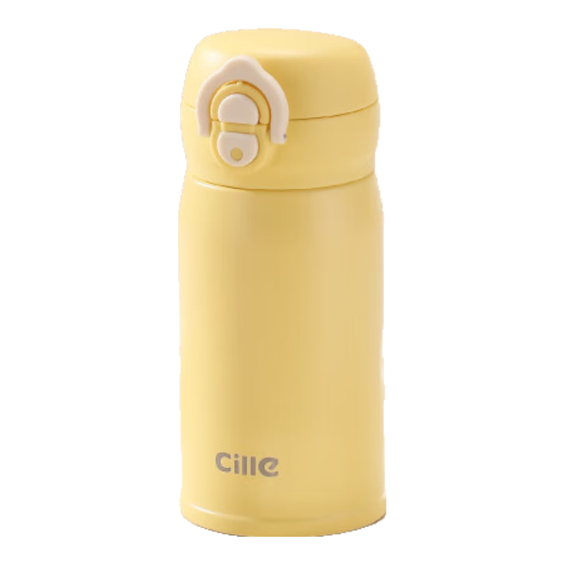 Cille 316 Stainless Steel Insulated Pocket Bottle Portable Water Cup for Men and Women, Dual-Use Straw Cup for Students and Children