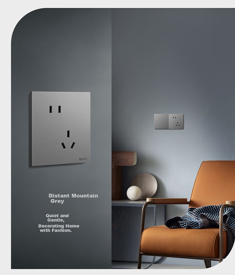 BULL Switch Socket, G57 Series 10A Slanted Five-Hole Socket, 86 Type G57Z223A, Twilight Snow White, Pack of Te 5