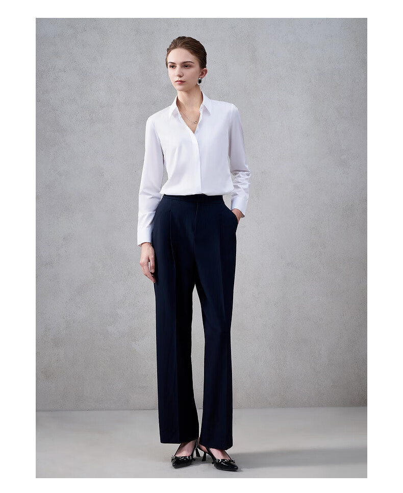 G2000 Women's Long Sleeve Modal Stretch Shirt with Complimentary Necklace, Four-Season Mall Style 8