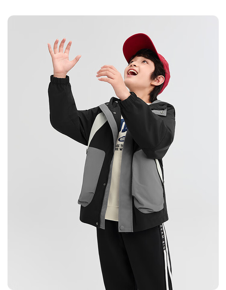 BALABALA Boys' Sports Casual Jacket Kids' Autumn 2025 Workwear Water-Repellent Moisture-Proof Outerwear 208325105104 7