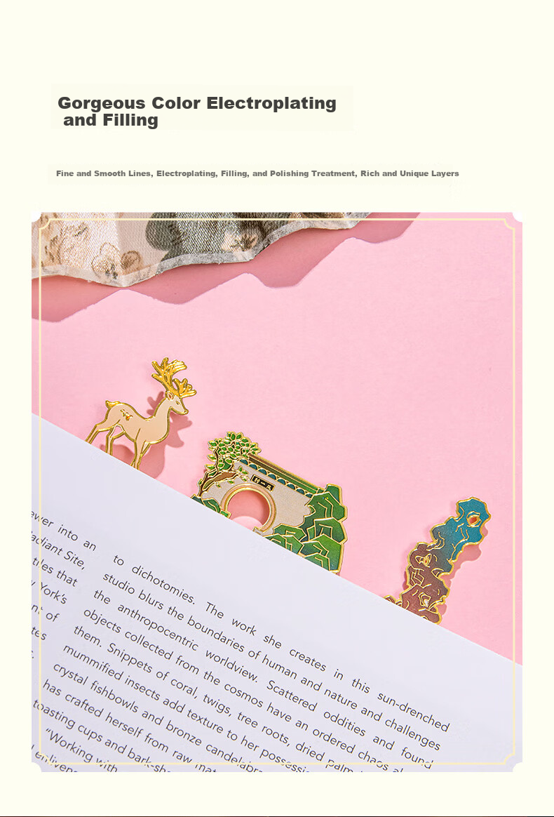TIANSE Suzhou Garden Metal Bookmark Gift Box, Chinese Style Classical Cultural And Creative Tourism Souvenir, Graduation Gift for Whole Class, Teacher's Birthday Present, TS-5945 Summer/Zhuzhenyua 11