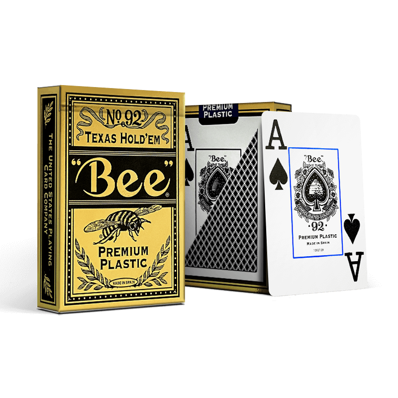 Bee Entertainment-Specific Playing Cards, Plastic Texas Hold'em Large-Character Wide Cards, Waterproof And Durable, Imported, Blue