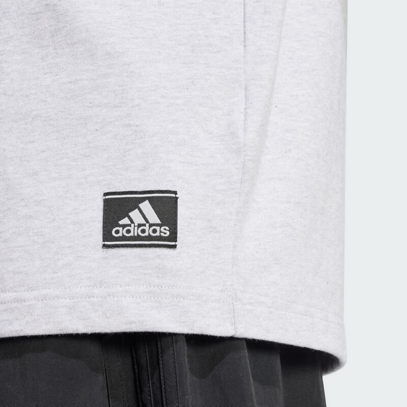 Adidas Trefoil Series, Men's Badges Tee Short Sleeve, IM7839, Light Heather Gray, XL 6