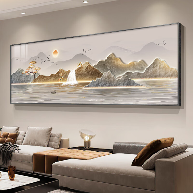 Yihuan Yu Sunrise Living Room Wall Art Modern Luxury Sofa Background Decoration Landscape Painting High-End Horizontal Canvas