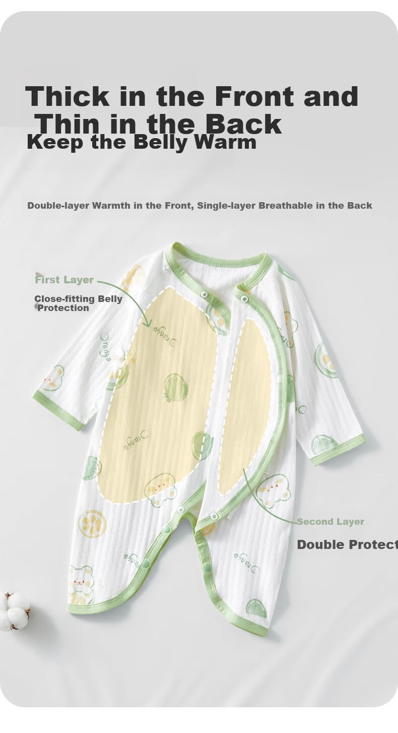 AIBEDILA Newborn Baby Butterfly Romper, Spring And Autumn Pure Cotton, Newborn Onesie, Bodysuit, Crawling Suit, Spring And Autumn Outfit, Base Layer, Size 66 6