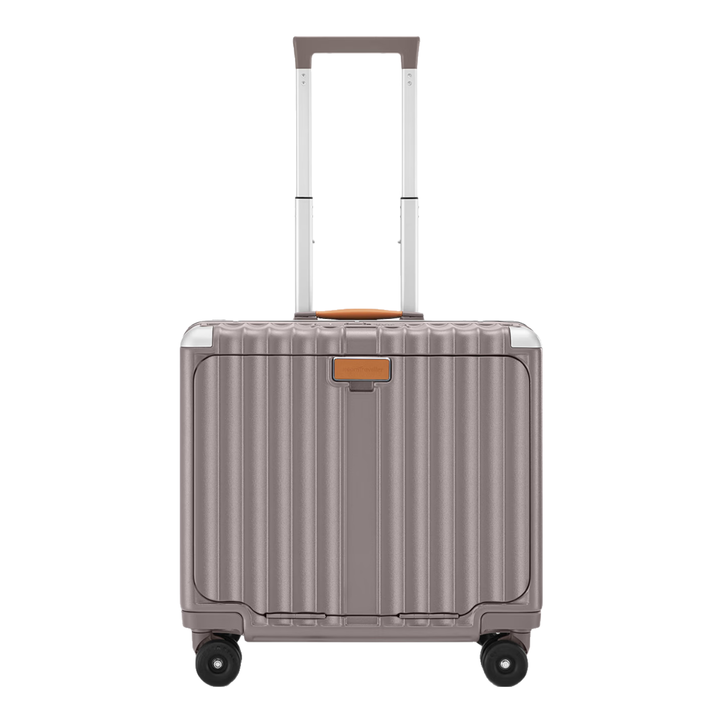 Dream Traveler New Front-Opening Small Suitcase with Aluminum Frame for Carry-On Luggage, Travel Case for Men And Women, 18-Inch Warm Gray