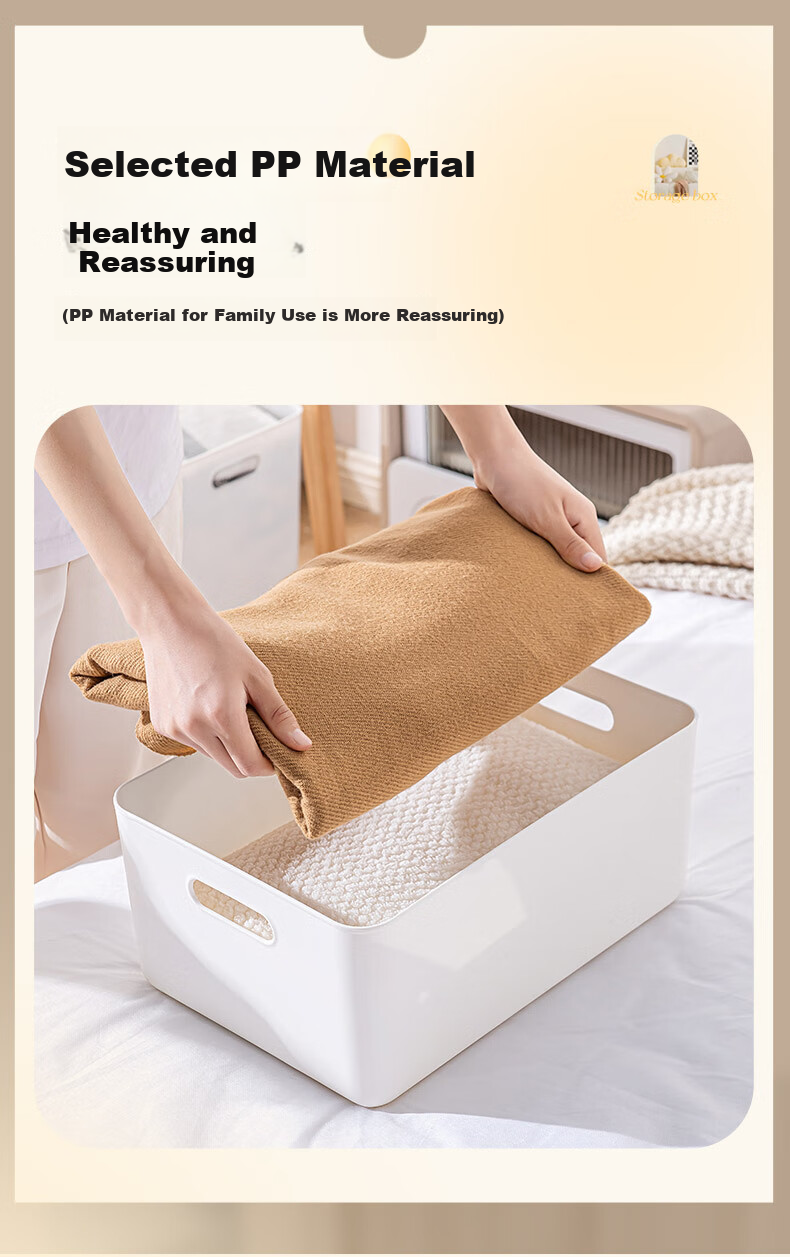 JEKO&JEKO Desktop Storage Box, Kitchen Toy Organizer, Office Wardrobe Storage, Bathroom Organizer Basket, Shallow Large Size without Lid 8