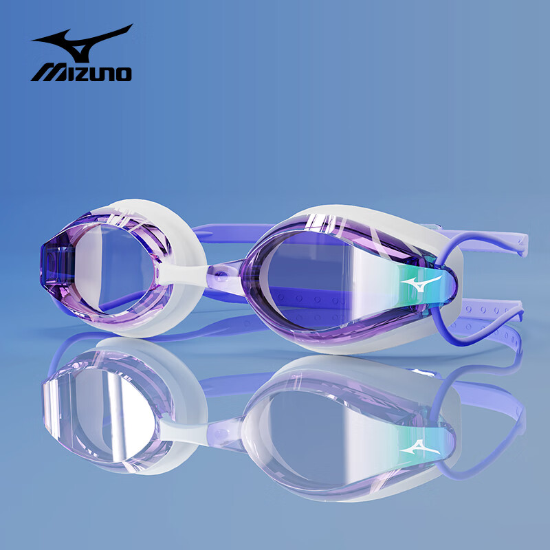 MIZUNO Очки для плавания унисекс, водонепроницаемые, противотуманные, профессиональные, высокой четкости, комфортные, C021, фиолетовые