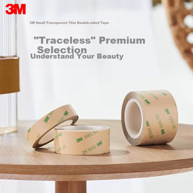 3M Double-Sided Tape for Office And Home Use, Spring Festival Couplets Wedding Decoration Thin Strong Adhesive Metal Plastic Thin Heat-Resistant 93015LE Width 35mm Length 9m Thickness 0.15mm