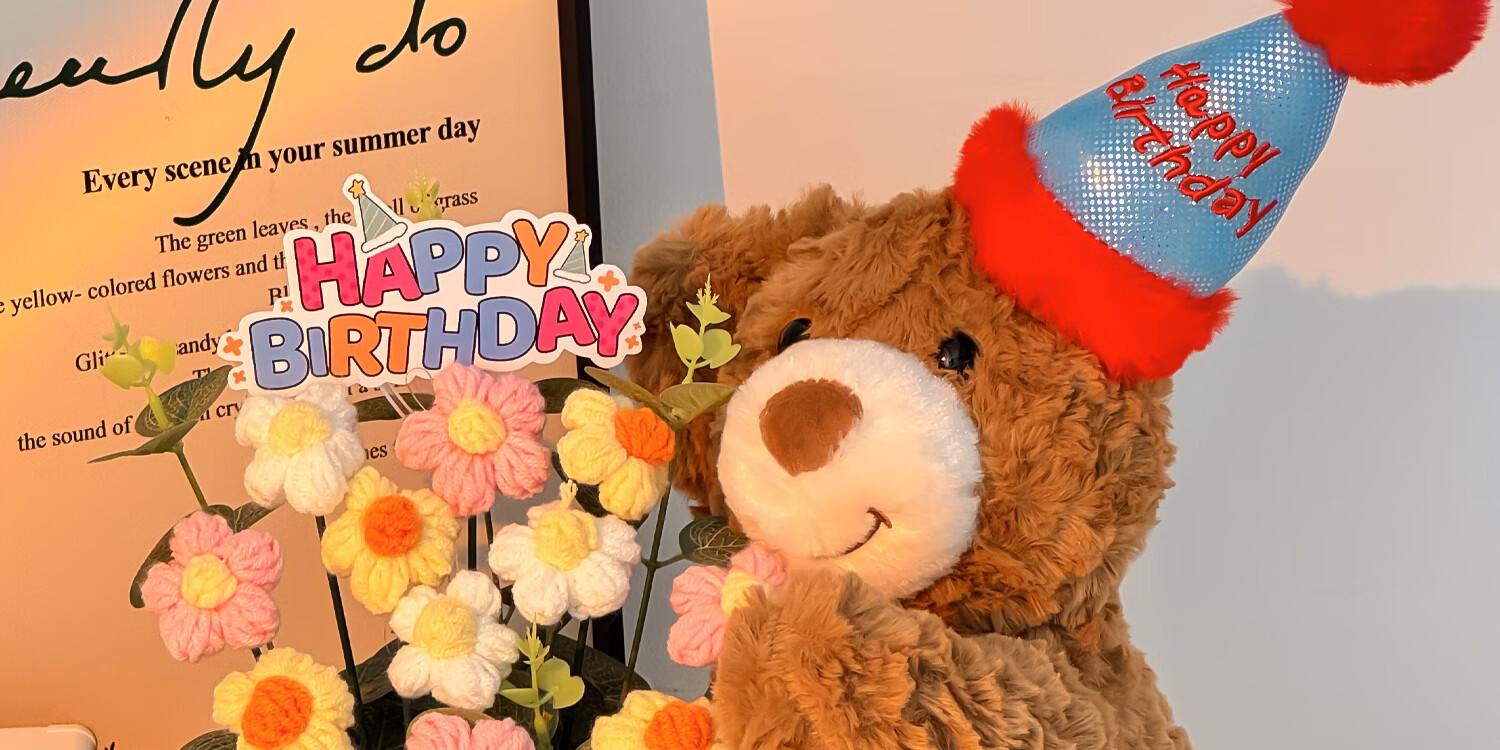 Fan Ye Bear Plush Bouquet Artificial Flowers Knitted Yarn Finished Product Eternal Flower Bouquet Gift for Best Friend Birthday Present 16