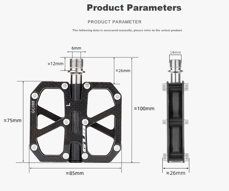 GUB Carbon Fiber Bicycle Pedals, Sanpei Lin Road Mountain Universal Titanium Bearing Pedals 4
