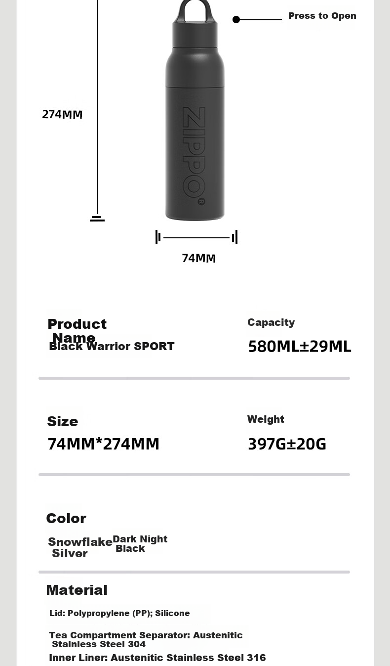ZIPPO Insulated Mug, Large Capacity, Stainless Steel, Portable, Car-Friendly Water Bottle, Stylish Design, with Lid, Instant Open Cup for Couples, Gift 14