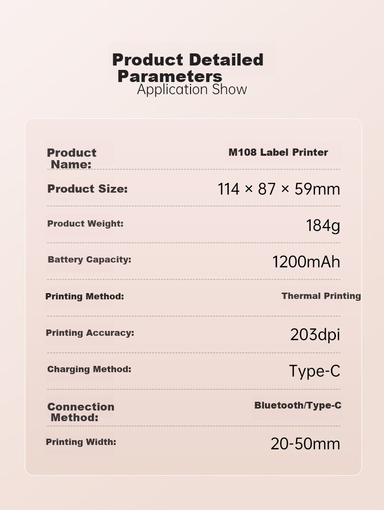 YCN M108 Pink Jewelry Price Tag Printer for Accessories, Clothing, Food, Gold, Smart Thermal Handheld Portable Adhesive Labels for Earrings And Necklaces 11