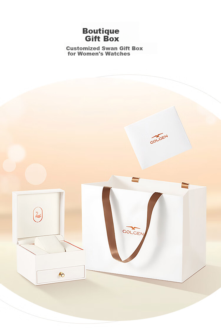 GOLGEN Women's Watch, Simple And Elegant Square Dial, Little Swan Quartz Watch, Birthday Gift for Girlfriend, 19035 11