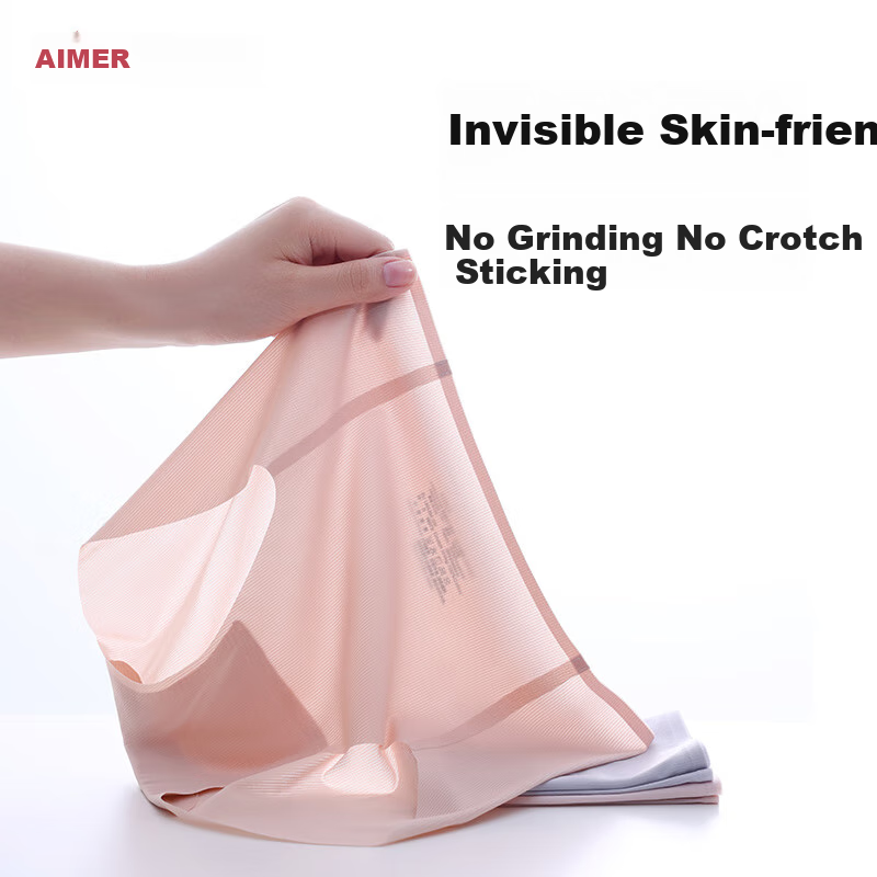 Aimer Women's Cotton Crotch Seamless Leggings Mid-Rise Boyshorts (Set of 3) AM23A631 Pink + Skin + Gray 160