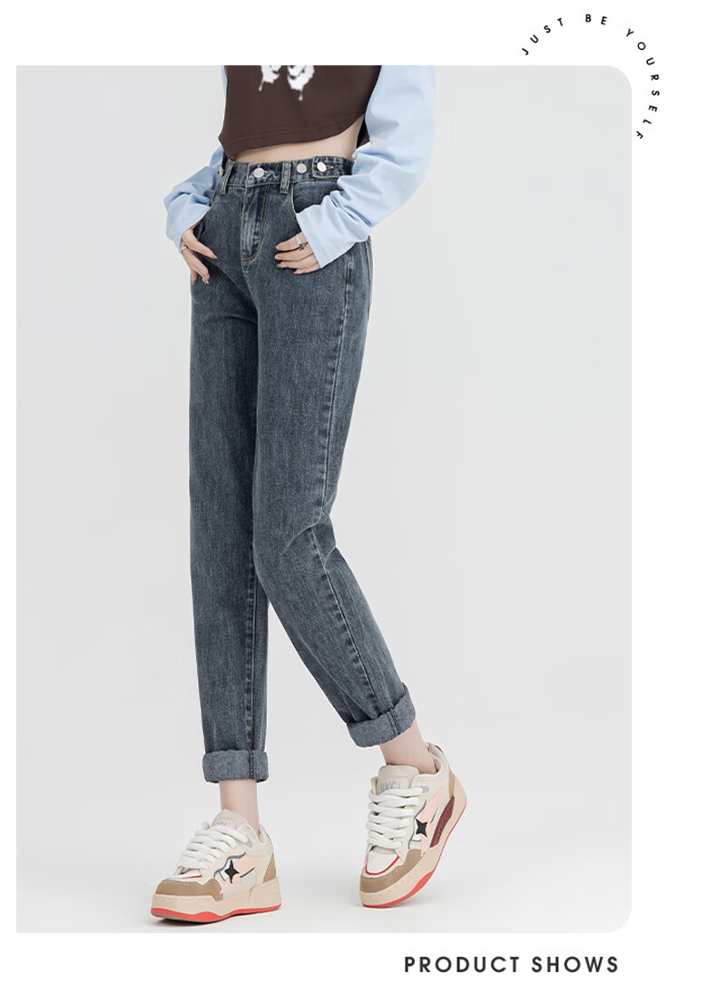 Jeanswest Women's Vintage Blue High-Waist Slim Straight Leg Jeans XS Autumn Casual 20