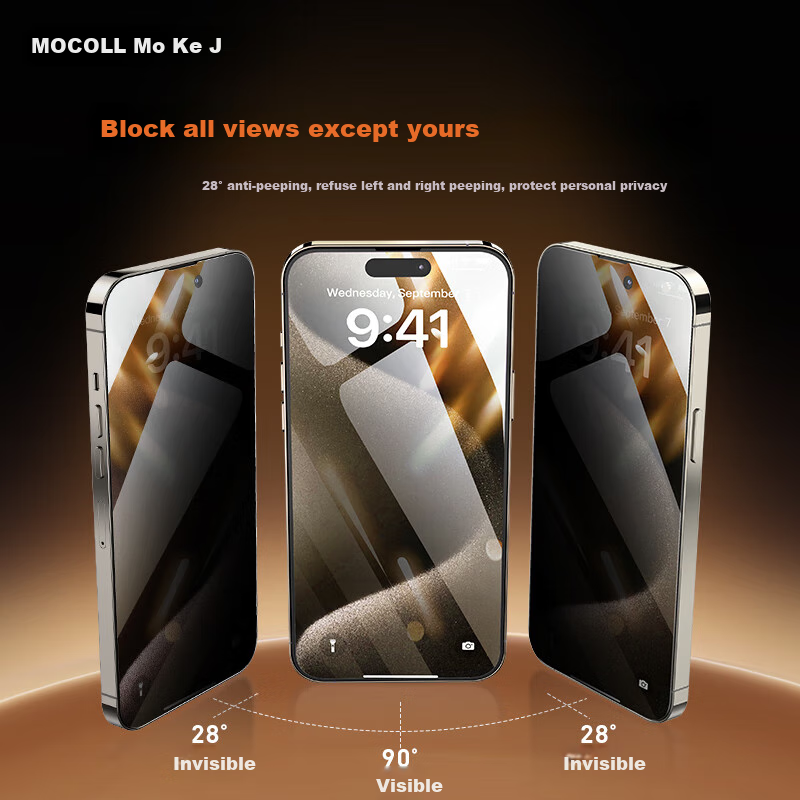 Защитное стекло MOCOLL для Apple iPhone 15 Pro Max, противоударное, антибликовое, полное покрытие экрана, HD Clear
