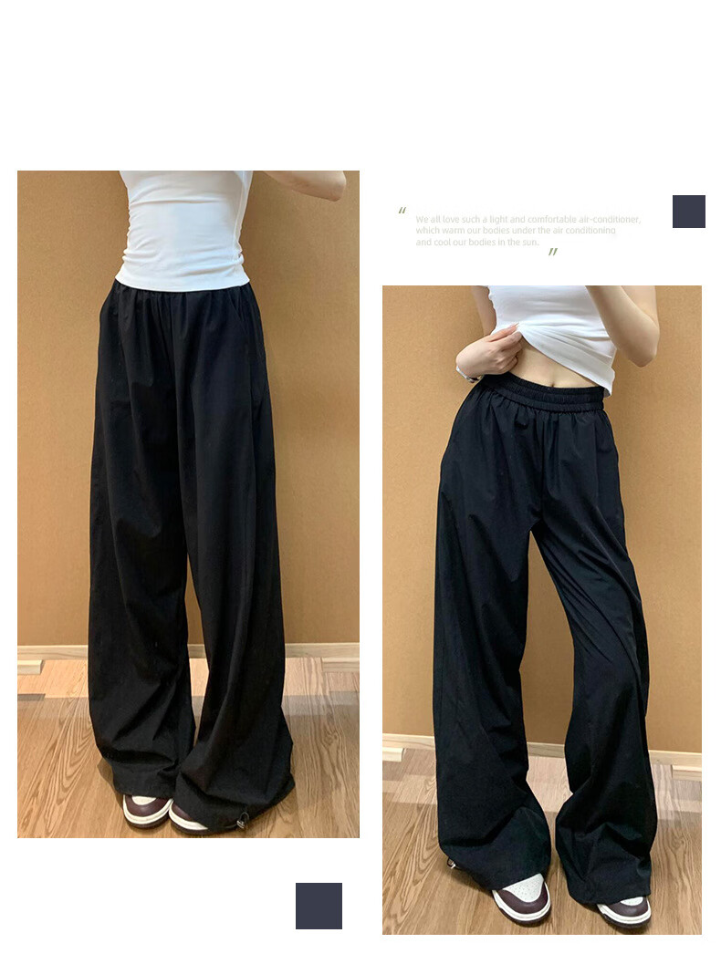 Langsha Women's American Style Quick-Dry Work Pants Summer 2026 New Loose Straight High Waist Slim Casual Sports Pants 19